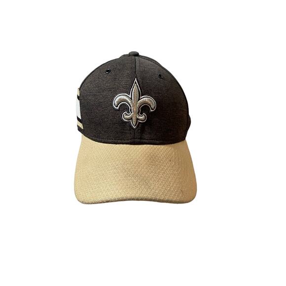Saints NFL Medium Large New Era Black Beige Hat Fitted Baseball Cap Football - Picture 1 of 8
